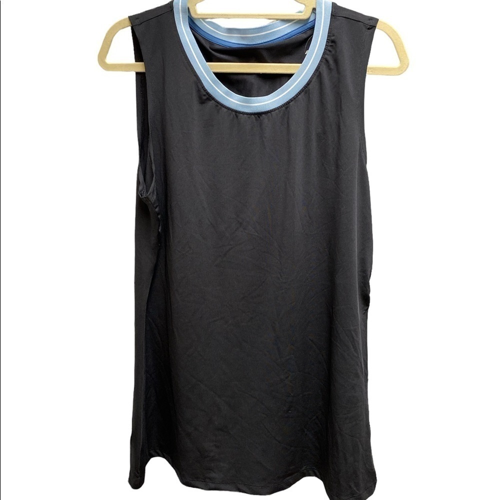 Crane activewear tank top running sleeveless scoop neckline stripes Sz large NWT